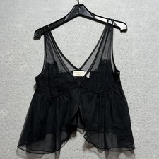 Vintage Victoria s Secret Gold Label Camisole Womens Medium Black Lace Fairycore