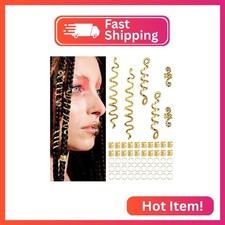 56 Pieces Dreadlock Hair Accessories Celtic Loc Jewelry Hair Cuffs for Braids, 6