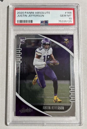2020 Panini Absolute #168 Justin Jefferson (RC) - PSA 10 GEM MT
