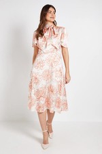 Wallis Peach Fit & Flare Dress Womens Occasion Dresses