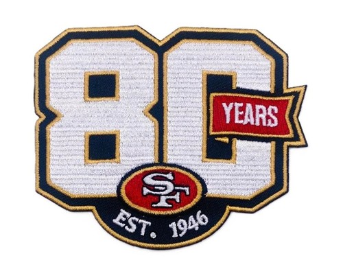 San Francisco 49ers 80th Anniversary Jersey Patch 100% Embroidered Iron/Sew on