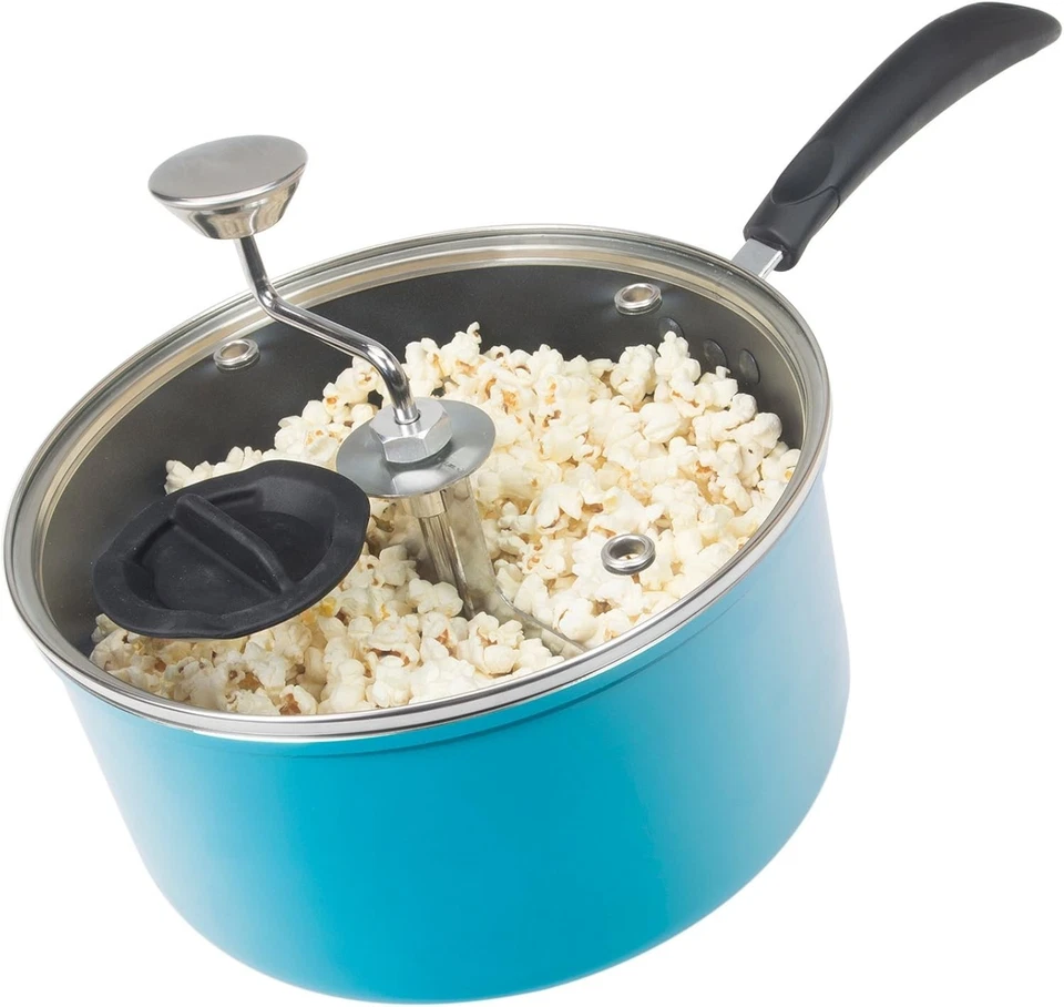 New! Zippy Pop Blue 4 Quart Popcorn Popper and Roaster - FREE SHIPPING!