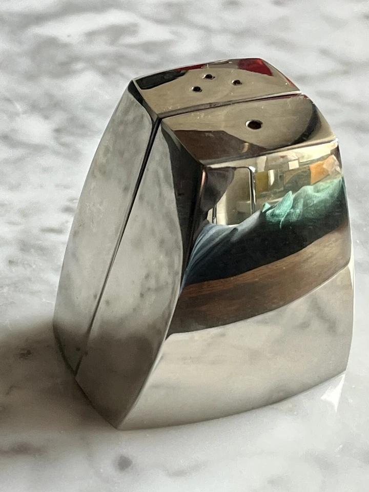 SALE E PEPE SET PHILIPPI DESIGN SALIERA E PEPIERA ARGENTO - Immagine 3 di 4