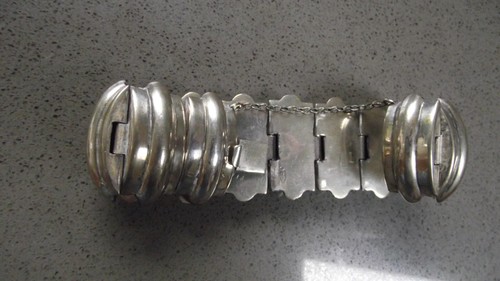 Bracciale maglia argento antico vintage 7" - Foto 5 di 10