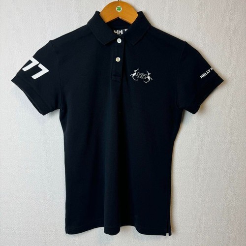 HELLY HANSEN Polo shirts One Point Logo embroidery Short sleeve Size S Black
