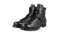 Prada Leder Combat Boots Brixxen Stiefelette - 2T1882 - Schwarz - NEU - 6 40