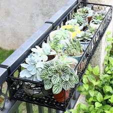Metal Hanging Planter Garden Flower Pot Basket Holder Balcony Fence Herb Pots UK