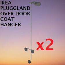 2 x Ikea Pluggland Handtuch-/Kleiderbügel Kleiderhaken Ablage schwarz