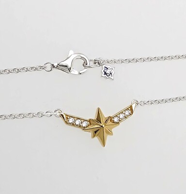 NEW 100% PANDORA Marvel Captain Marvel 14K Gold Octogram Star Necklace  362745C01 - Main Image