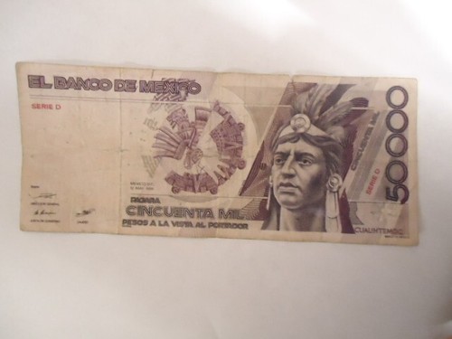 Cincuenta mil pesos-Serie D-El Banco de Mexico, 1986, 50000 Peso bill