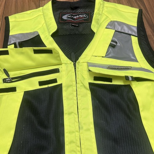 OLYMPIA Moto Sports Hi-Res Reflective Motorcycle Vest Jacket Size M/L - Picture 5 of 9