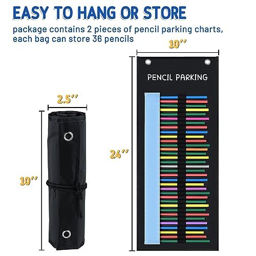 2 Pcs Pencil Pocket Chart Pencil Parking Pocket Chart Pencil Dispenser Organi... - Imagen 7 de 7