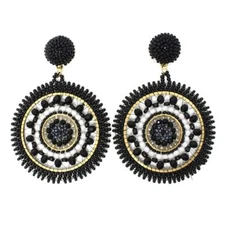 NEW HANDCRAFTED FASHION BLACK POST DROP/DANGLE FASHION EARRINGS E61/55