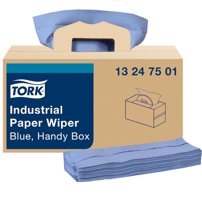 Industrial Paper Wiper Blue, Handy Box W7 4-Ply, 1 X 180 Feet, 13247501