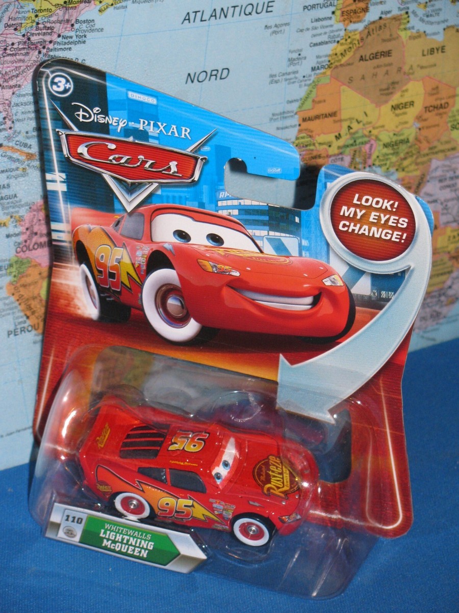 DISNEY PIXAR CARS WHITEWALLS LIGHTNING McQUEEN #110 RUST-EZE LOOK