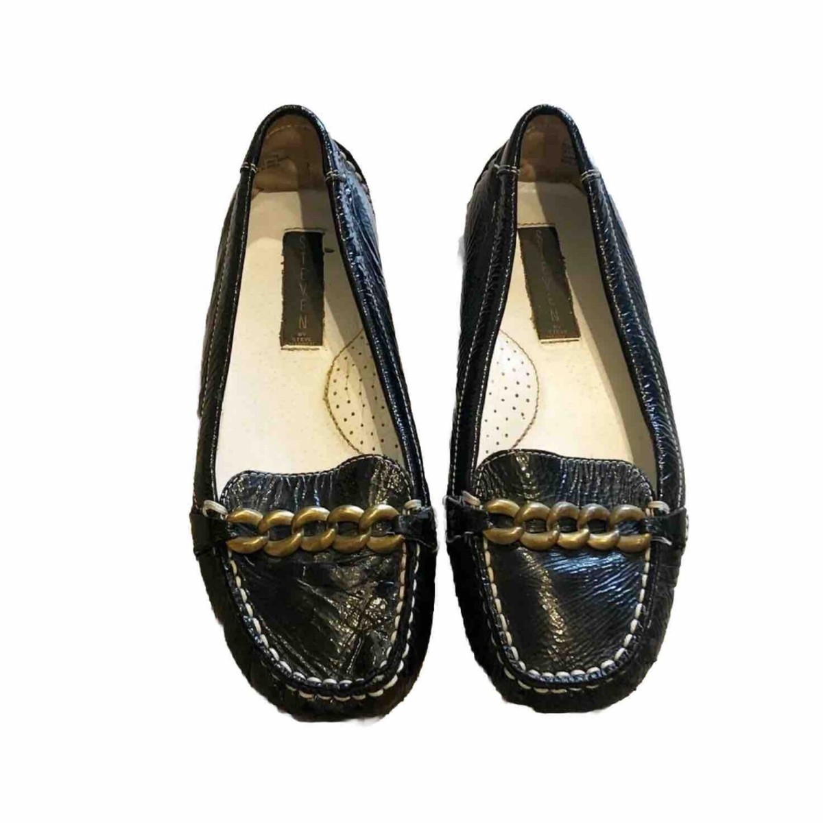 Steven By Steve Madden Roary patent leather black slip on 