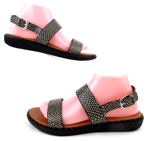 FitFlop Barra Dotted Snake Leather Back Strap Sandals Size 8 MINT! | eBay