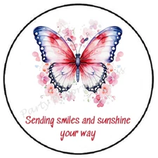 SENDING SMILES AND SUNSHINE YOUR WAY ENVELOPE SEALS LABELS STICKERS PARTY FAVORS