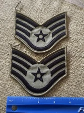 Pair Of US Air Force Staff Sergeant Enlisted Rank Patches USAF INV9866