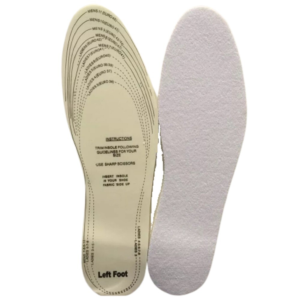 PAIR PACK White Washable Cotton Towelling Sport Shoe Trainer Boot Insoles