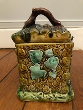 BOÎTE BARBOTINE DÉCOR LIERRE – POT À BISCUITS / BONBONS – 18,5 CM – VINTAGE