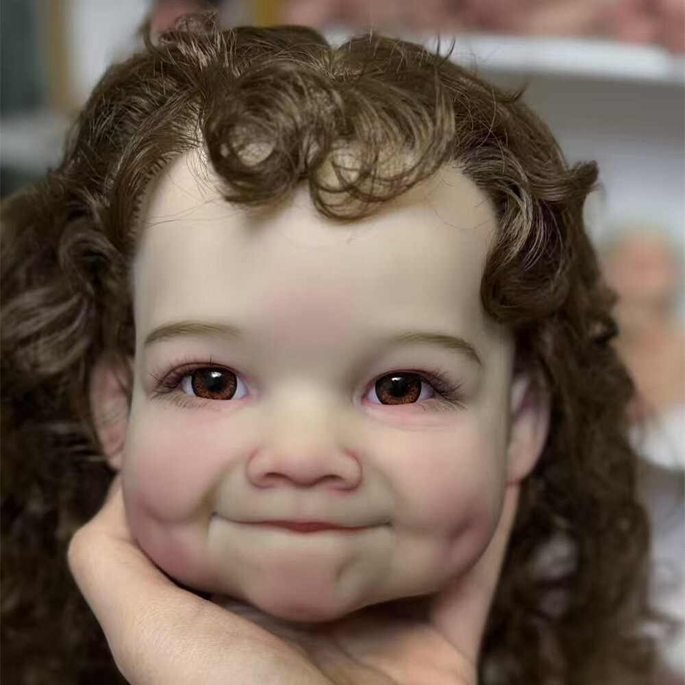 Lindo kit pintado muñeca bebé renacida de 28"" piezas inacabadas niña pelo rizado