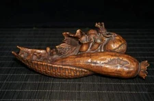 Chinese Natural Exquisite Boxwood Hand Carve Statue  30088