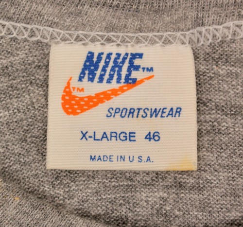 Mens VTG 1980s Nike Tri Blend Heathered Grey Swoosh Logo TShirt T-shirt - Picture 3 of 6