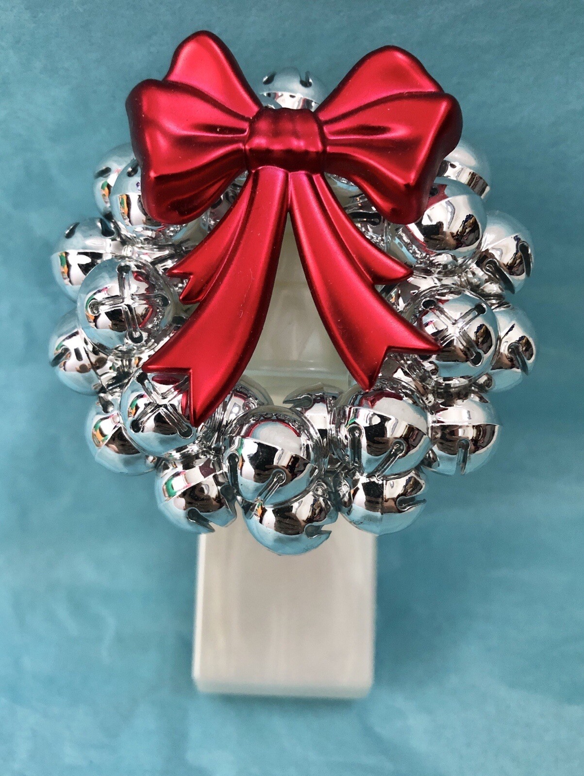 Wreath Christmas Wallflower Plug In by Bath & Body Works with Silver Tone Red Bow Holiday Air Freshener-image
