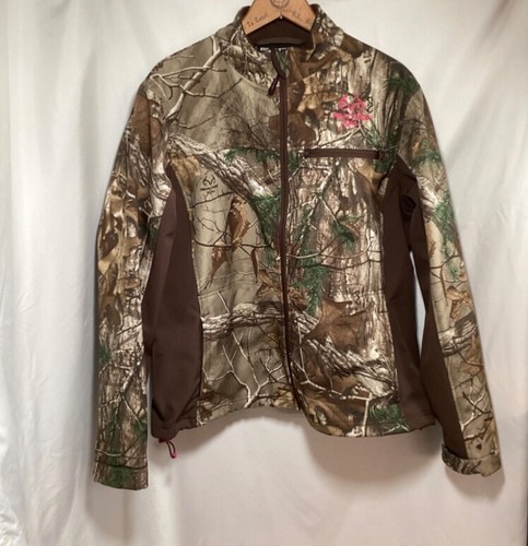 Realtree Xtra Jacke Camouflage mit rosa Logo durchgehender Reißverschluss Damengröße Large 12/14 - Bild 1 von 7