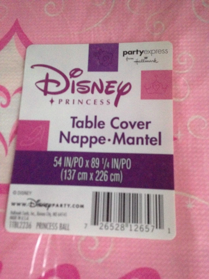 Mantel de papel corona y corazones princesa Disney decoración fiesta de cumpleaños 2 paquetes Foto 2 de 4