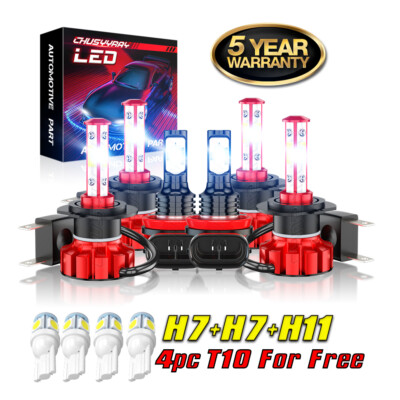 For Hyundai Tucson 2016 2017 2018 Combo 6pcs LED Headlight + Fog Light Bulbs Kit