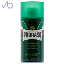 PRORASO Green Shaving Foam | Natural Refreshing Mousse - Eucalyptus and Menthol