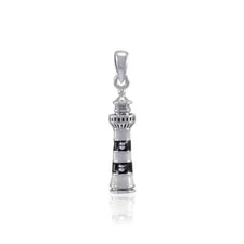 Bodie Island Lighthouse 925 Sterling Silver Pendant Nautical Ocean Sea Jewelry