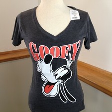 Disney Goofy graphic women's Goofy Upside-Down Graphic V-Neck T-Shirt Women's Large — listing 5