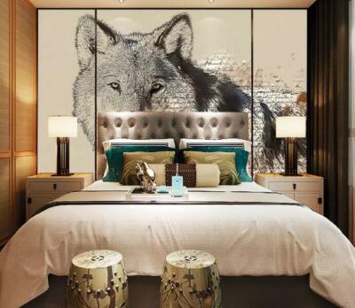 3D Wolf Painting A39 Wallpaper Wall Mural Removable Self-adhesive Sticker Zoe
