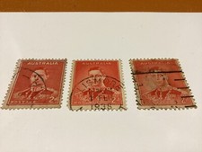 AUSTRALIA ( Postage Stamp ) KING GEORGE VI  - 2 1/2D - x3 RARE .