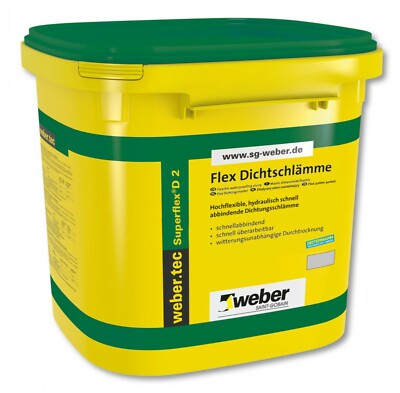 ( 6,99  /kg ) 24 kg Eimer Dichtungsschlämme weber.tec Superflex D2 Abdichtung
