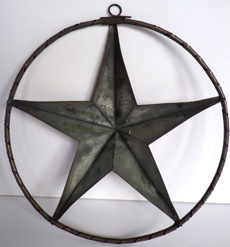 Small Light Weight Metal Barn Star Metal Ring 6 3/4" Rustic Wall Décor - Picture 5 of 8