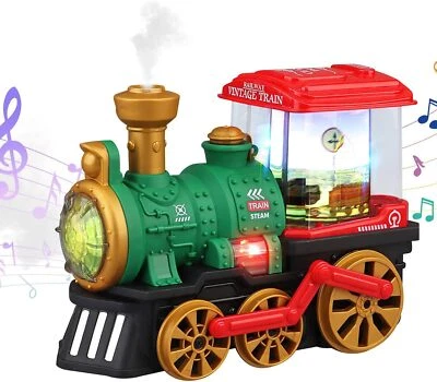 MARKENLOS Fulluky Zug für Kinder, Eisenbahn Elektrisch mit Rauch, Licht, Ton und Lampe