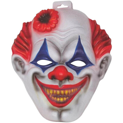 KILLER CLOWN HALB MASKE Halloween Karneval Kostüm Party Deko Killerclown Horror
