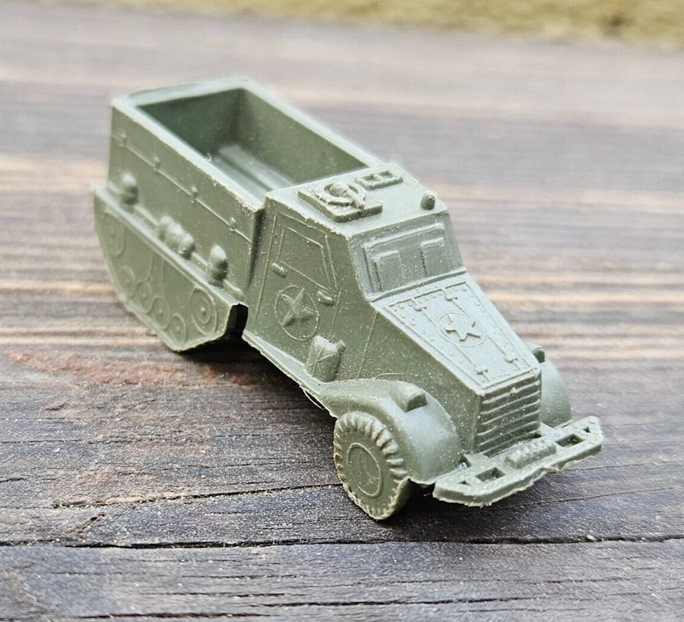 Mini vehículo militar MPC de colección Segunda Guerra Mundial juguete de plástico mini media pista EE. UU. M3 A-1 Foto 2 de 4