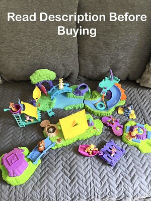 Winnie The Pooh 100 Acre Wood Super Adventure Playset & Figures VTG Camping READ