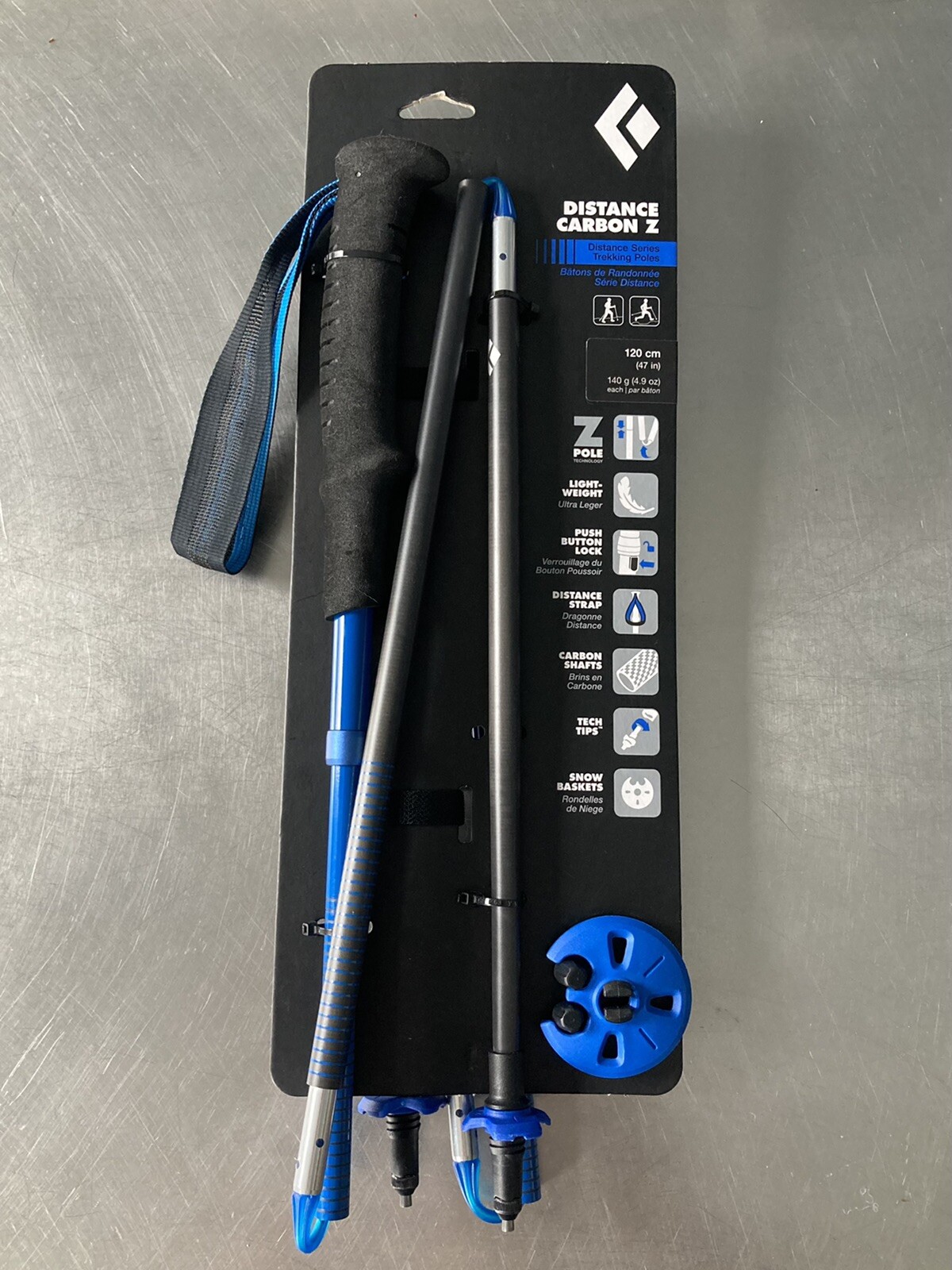 Bastones de Trekking Black Diamond Distance Carbon Z 120 CM Distance Series Ultra Azul