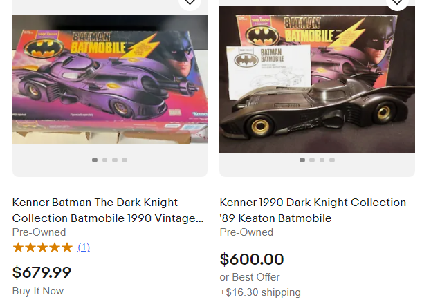 VINTAGE BATMAN BATMOBILE Dark Knight Collection Kenner 1990 AUTHENTIQUE COMPLET !! EUR 269,72