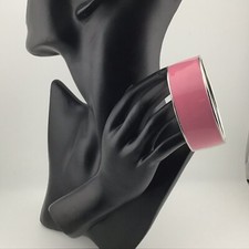 "Pulsera con bisagras esmalte plateado T talla 7 1"" de ancho Y2K Barbie chicle rosa caramelo"