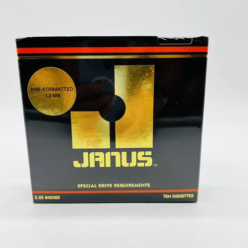 Janus 5.25" Diskettes Pre-formatted 1.2 MB Old Stock Sealed 10 Pack New Rare!