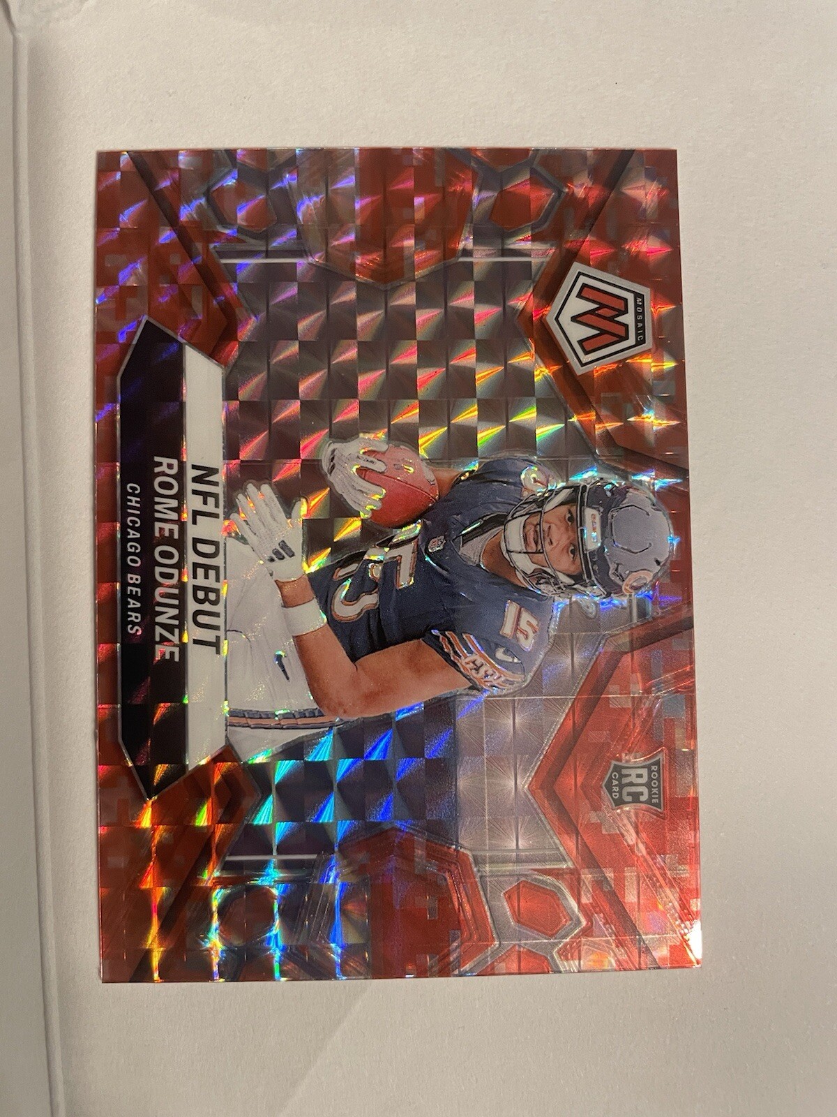 2024 Panini Mosaic Football RC Rookie NFL Debut Red Prizm Rome Odunze #281 Bears