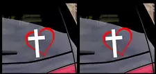 Love of God Two Vinyl decals for car or truck. Easter, Jesus, Faith, Cross Heart