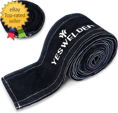TIG Welding Torch Cable Cover Flame Resistant Leather Black Cover 7.6 Meters